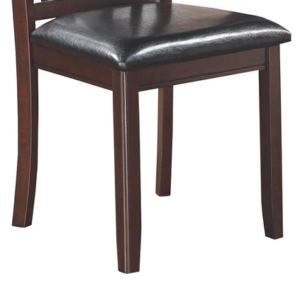 Contemporary Armless Dining Side Chairs, Set of 2, Espresso Brown & Black