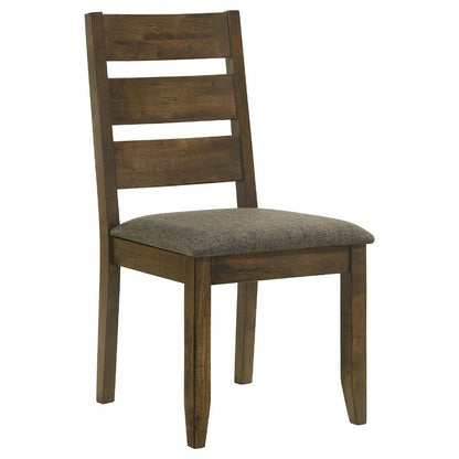Wooden Ladder Back Dining Chairs, Knotty Nutmeg & Brown, Set of 2