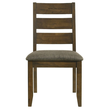 Wooden Ladder Back Dining Chairs, Knotty Nutmeg & Brown, Set of 2