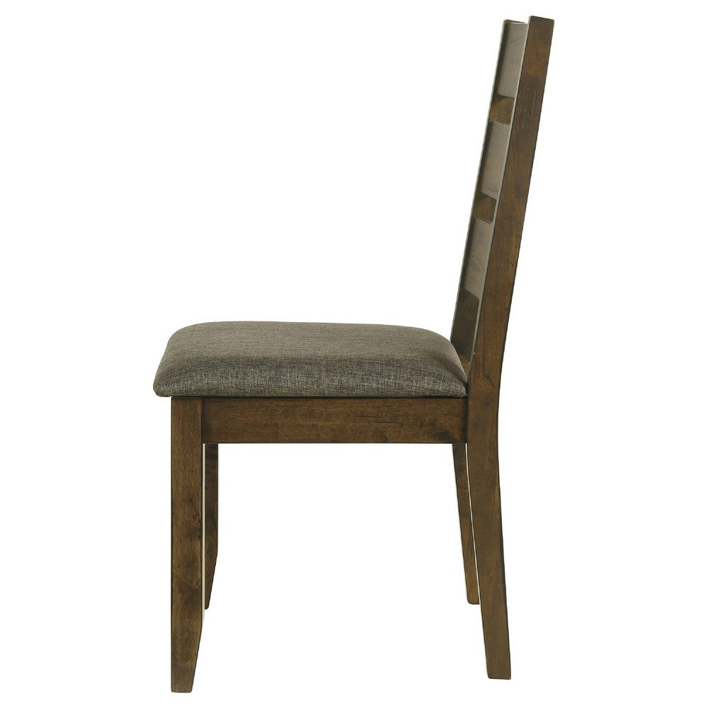 Wooden Ladder Back Dining Chairs, Knotty Nutmeg & Brown, Set of 2