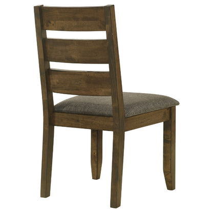 Wooden Ladder Back Dining Chairs, Knotty Nutmeg & Brown, Set of 2