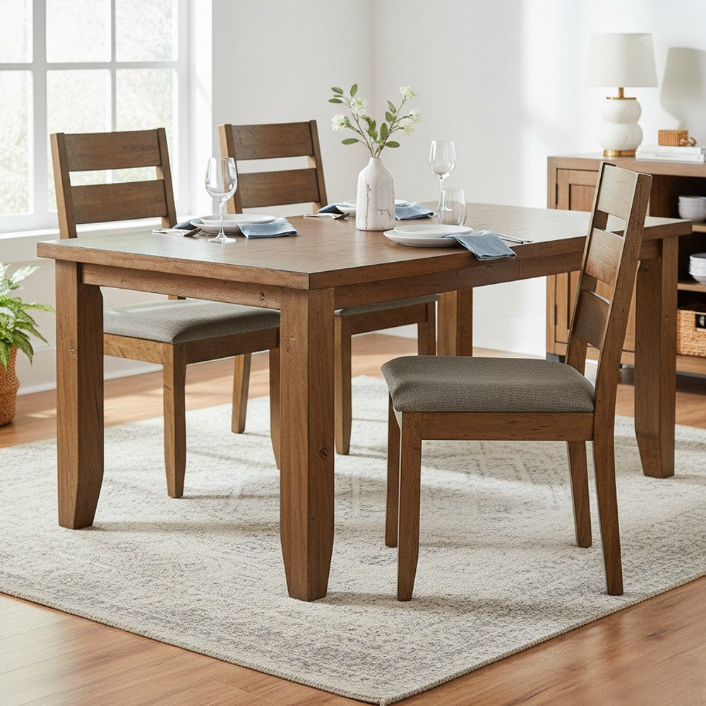 Wooden Ladder Back Dining Chairs, Knotty Nutmeg & Brown, Set of 2