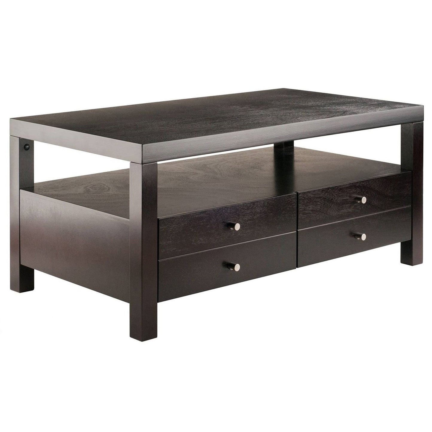 Modern Espresso 2 Drawer Coffee Table — Chic Home-Decor
