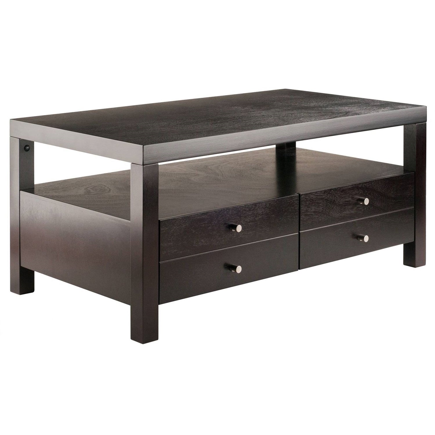 Modern Espresso 2 Drawer Coffee Table — Chic Home-Decor