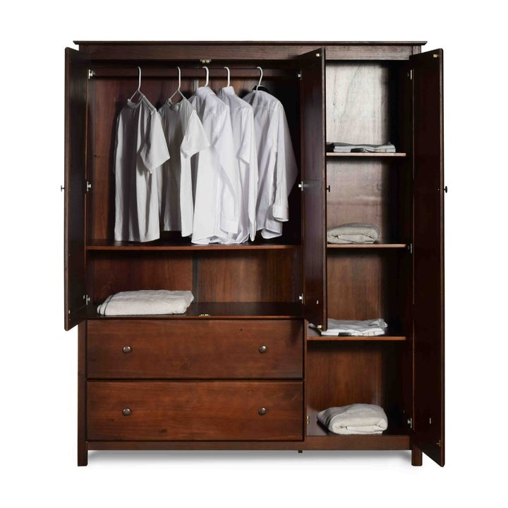 Cherry Wood Finish Bedroom Wardrobe Armoire Cabinet Closet — Chic Home-Decor