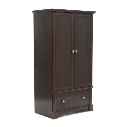 Rustic Cherry Drawer and Garment Rod Wardrobe Armoire — Chic Home-Decor