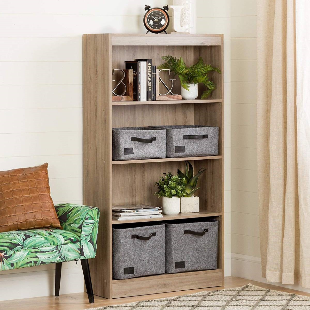 4-Shelf Bookcase in Natural Oak Finish