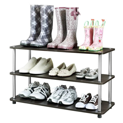 3-Shelf Modern Shoe Rack - Holds up to 12 Pair of Shoes – Espresso