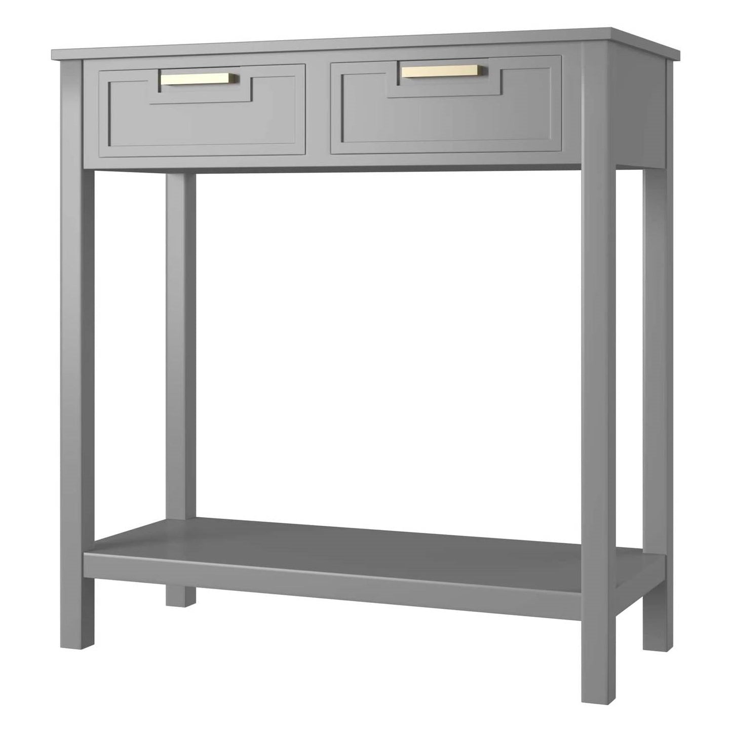 Modern Entryway Accent 2 Drawer Sofa Side Table Grey — Chic Home-Decor