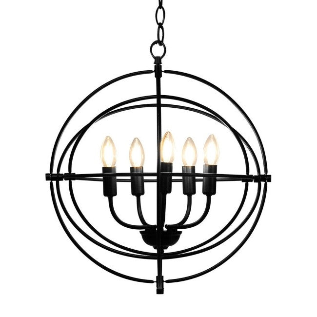 5 Light Brass Rustic Industrial Rotating Metal Chandelier — Chic Home-Decor
