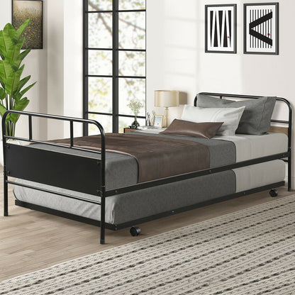 Farmhouse Twin Platform Daybed Guest with Trundle Frame Set