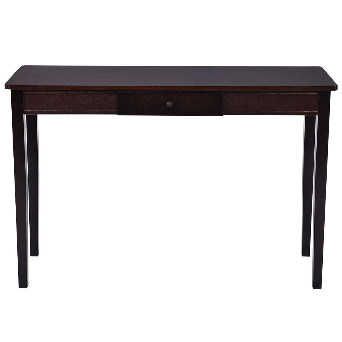 Walnut Brown Wood Console Sofa Table with Drawer