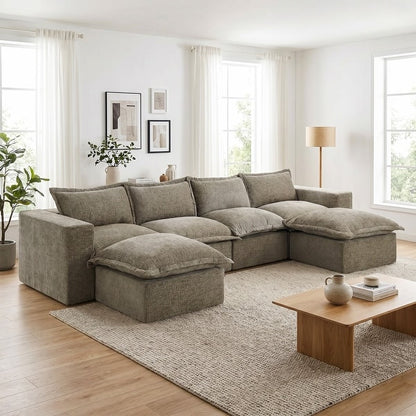Danyl Convertible Sofa with Pull-Out Bed, Brown Channel Tufted Corduroy