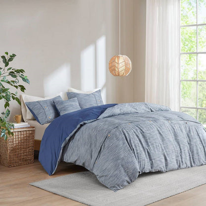 King / California King 5-Piece Cotton Farmhouse Blue Comforter Set