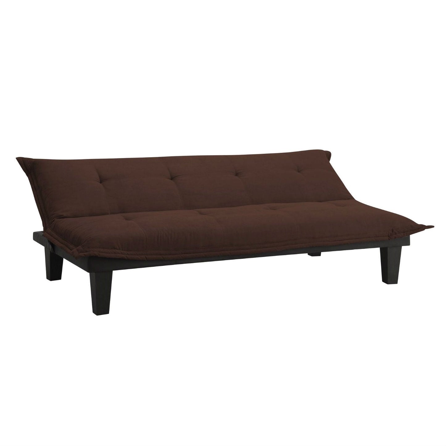 Modern Convertible Sofa Bed Futon Lounger in Brown Microfiber
