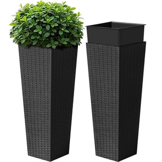 Simi Garden Flower Planter with Trellis, Anthracite Gray, 17x40x56