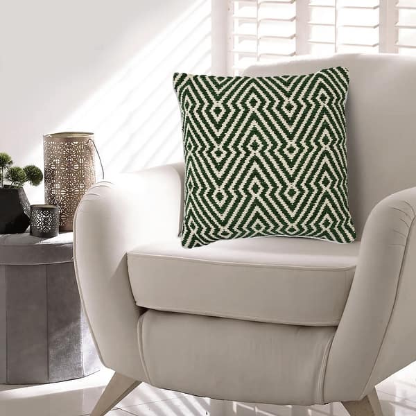 Digy 19 Inch Accent Pillow Set of 4, Handwoven Key Pattern, Black White