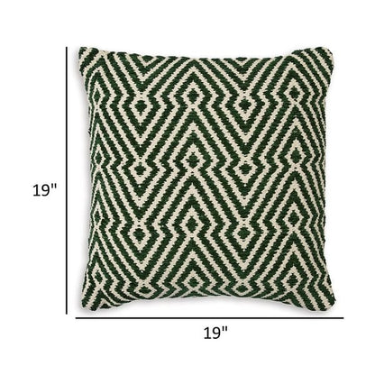 Digy 19 Inch Accent Pillow Set of 4, Handwoven Key Pattern, Black White