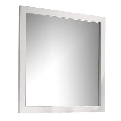 Fel Dresser Mirror, Beveled Glass, Dark Brown Wood Frame, 44x45