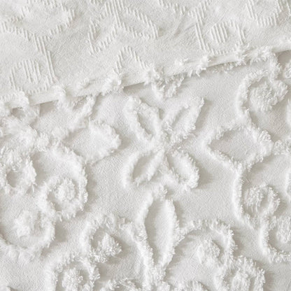 5-Piece French Country White Chenille Medallion Cotton Daybed Cover Bedding Set