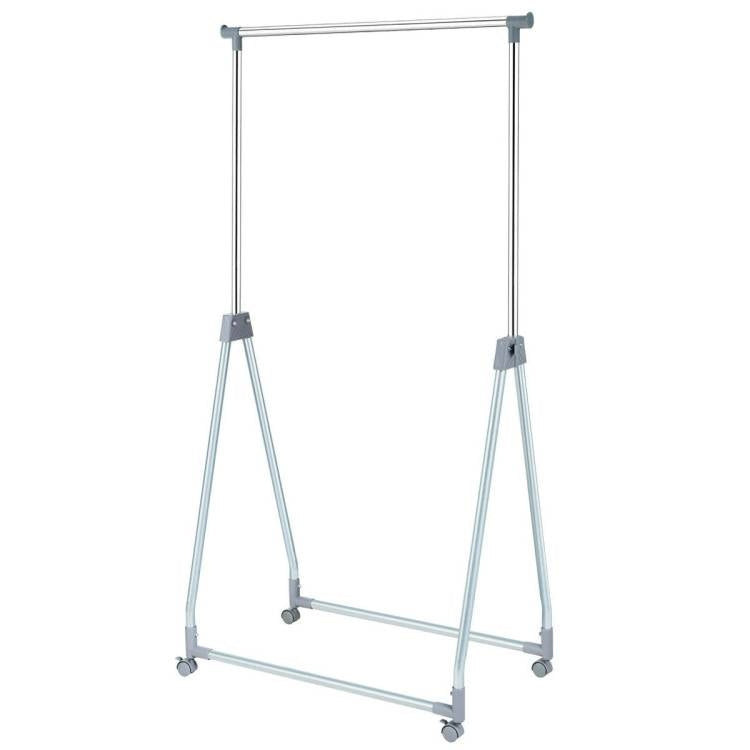 Folding Extendable Metal Garment Rack Clothes Hanging Rod with Lockable Wheels — Chic Home-Decor