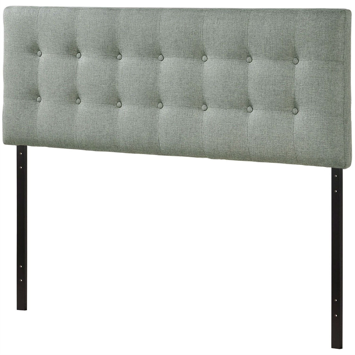 Off-White Ivory Fabric Button-Tufted Upholstered Headboard