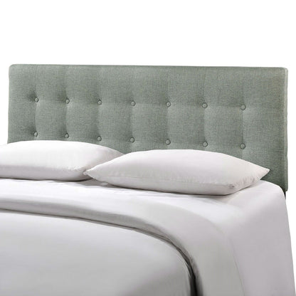 Off-White Ivory Fabric Button-Tufted Upholstered Headboard
