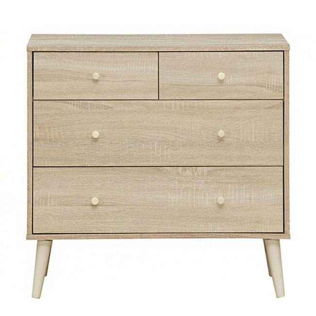 Oak Modern FarmHome 4 Drawer Easy Glide Storage Dresser