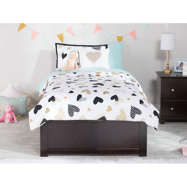 Twin XL Platform Bed Frame with 2 Storage Drawers in Espresso