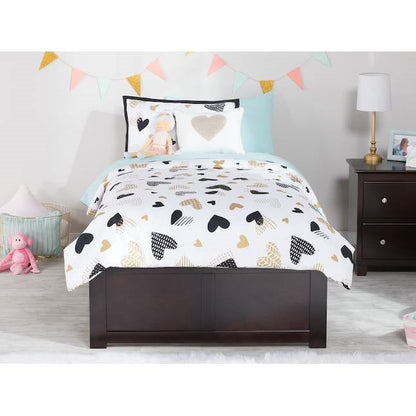 Twin XL Platform Bed Frame with 2 Storage Drawers in Espresso