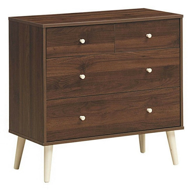 Espresso Modern FarmHome 4 Drawer Easy Glide Storage Dresser — Chic Home-Decor