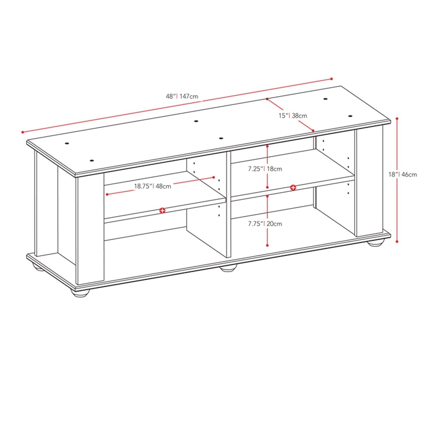 Contemporary Black TV Stand - Fits up to 54-inch TVs