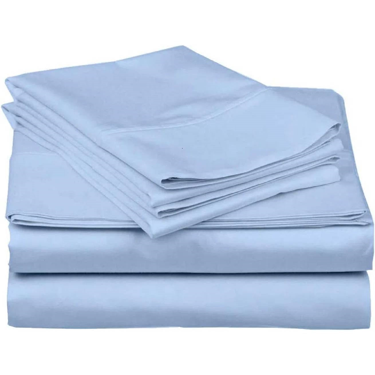 Full Blue 100-Percent Egyptian Cotton 1000 Thread Count 4-Piece Sheet Set — Chic Home-Decor