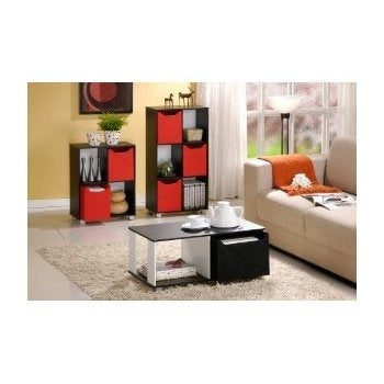 Simple Black and White Coffee Table with Bin Drawer