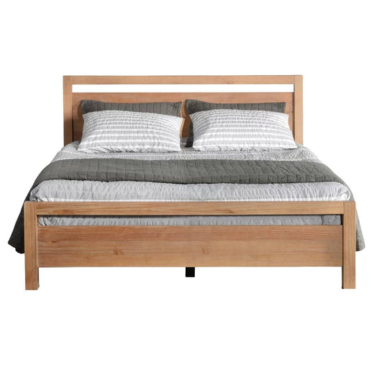 Full size Farmhouse Solid Wood Platform Bed Frame with Headboard Footboard — Chic Home-Decor