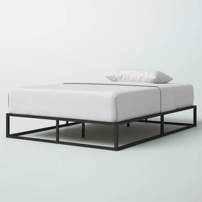 Full size 10-inch Low Profile Modern Metal Wood Slat Platform Bed Frame