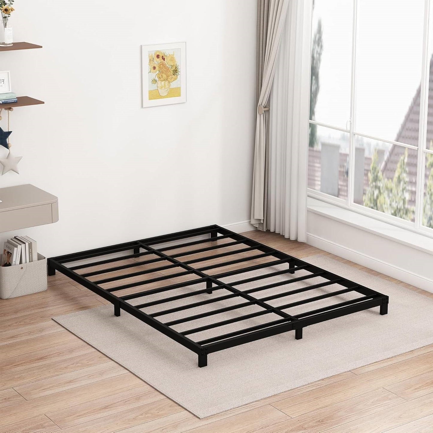 Full size 5-inch Heavy Duty Metal Bed Frame with 3,000 lb. Weight Capacity
