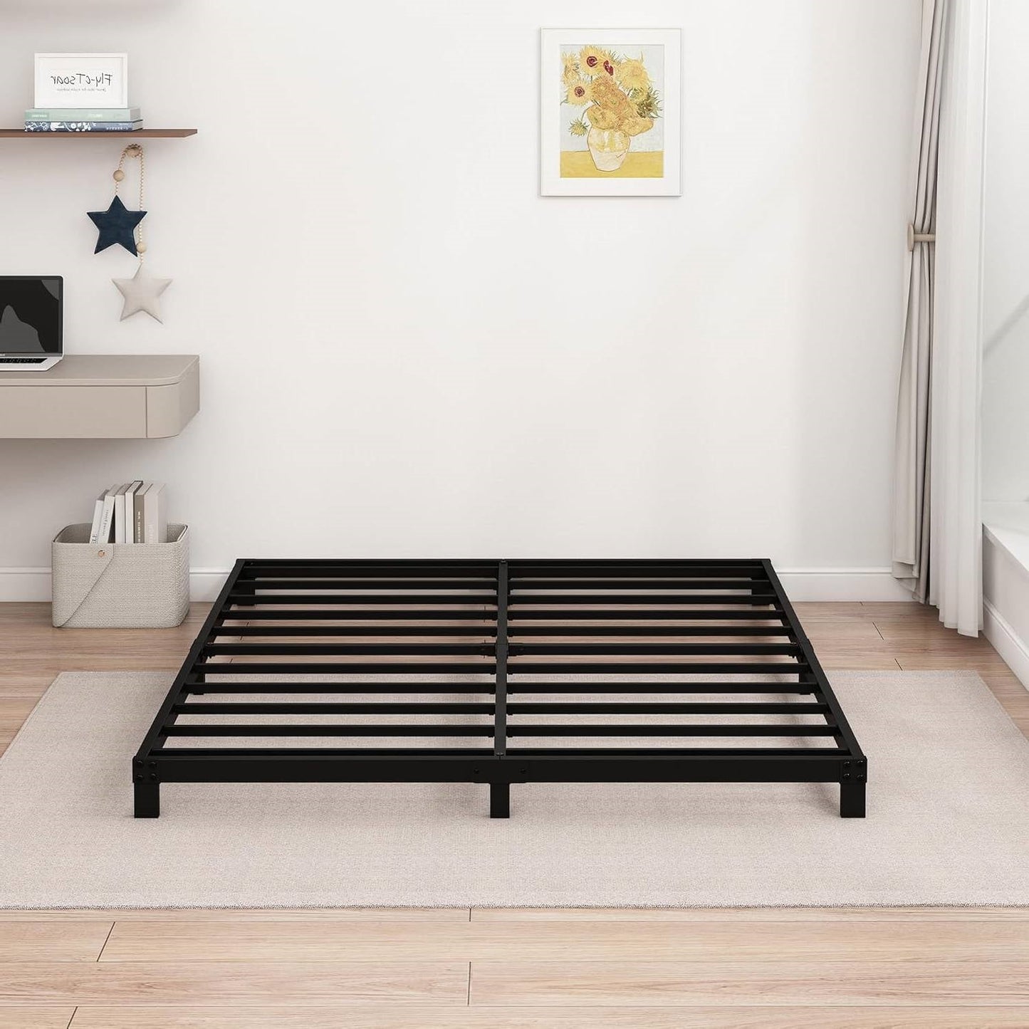 Full size 5-inch Heavy Duty Metal Bed Frame with 3,000 lb. Weight Capacity