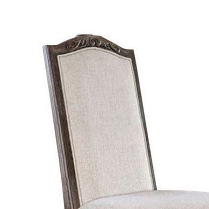 BM166216 Fabric seat and Back upholstered Side chair, Rustic Brown, Pack of 2