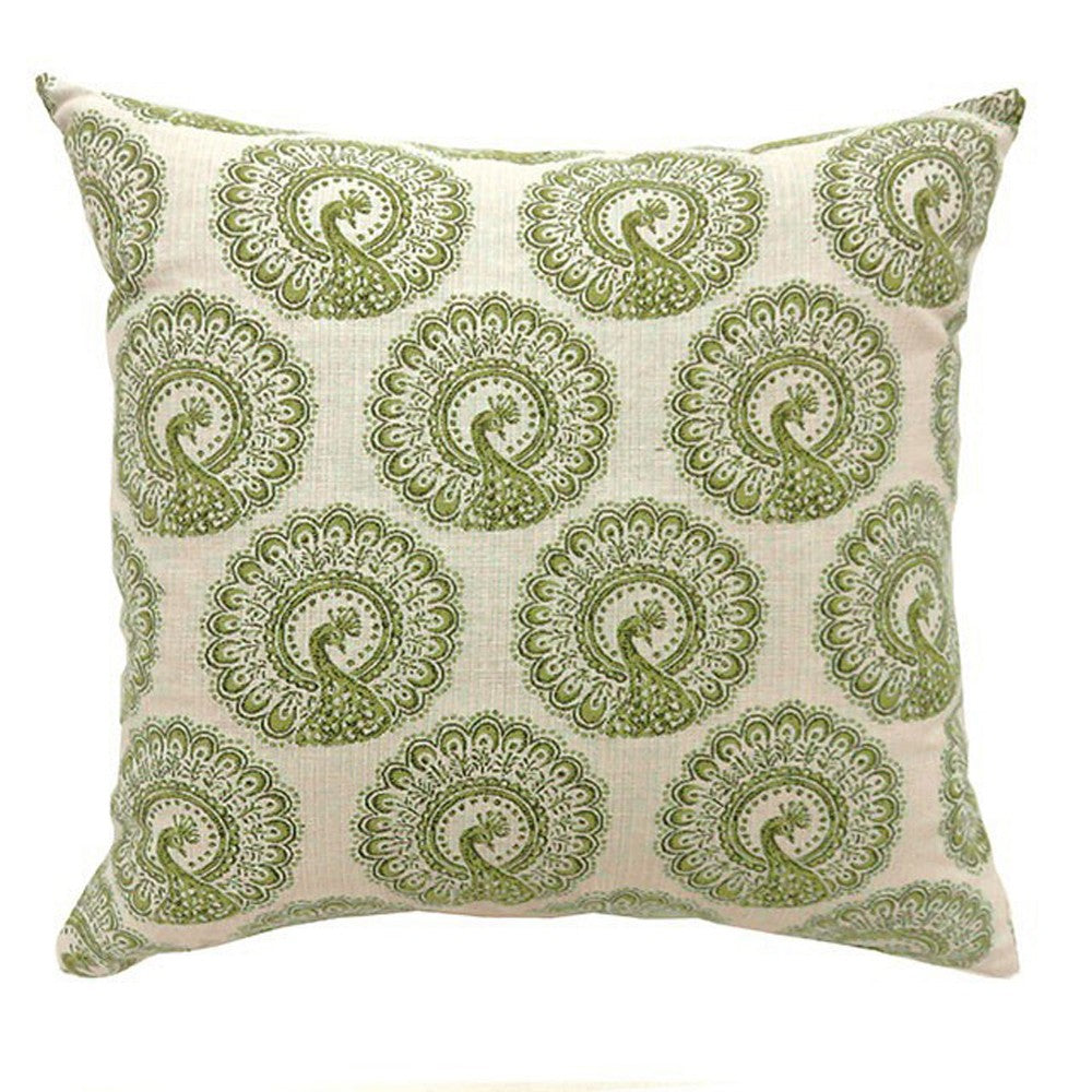 FIFI Contemporary Big Pillow With pattern Fabric, Green Finish