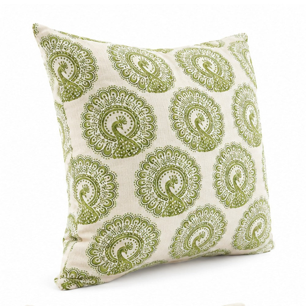 FIFI Contemporary Big Pillow With pattern Fabric, Green Finish