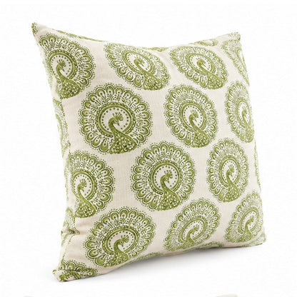 FIFI Contemporary Big Pillow With pattern Fabric, Green Finish