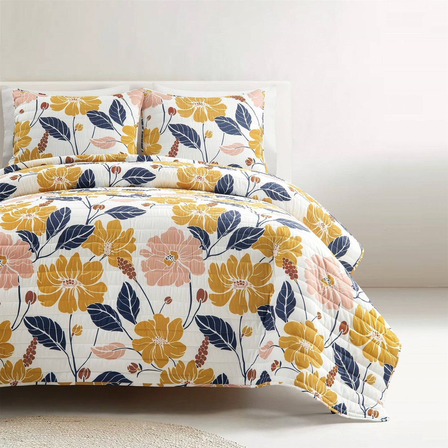 Full/Queen  Aloha Hawaiian Floral Lightweight Quilt Set — Chic Home-Decor