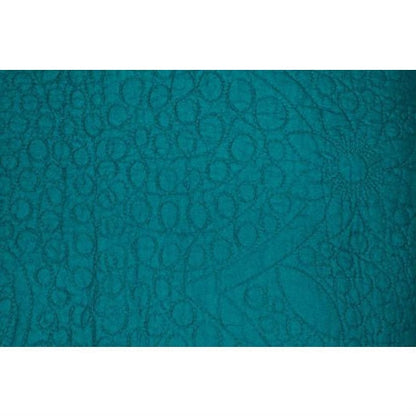 Full / Queen size 100% Cotton Quilted Bedspread in Turquoise