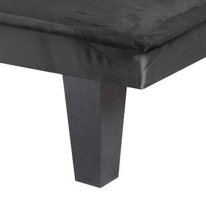 Black Faux Suede Upholstered Futon Sleeper Sofa Bed