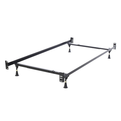 Full Adjustable Metal Bed Frame with Headboard Footboard Brackets – Twin