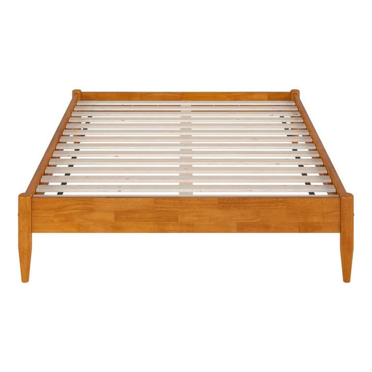Full size Solid Hardwood Platform Bed Frame in Natural Wood Finish
