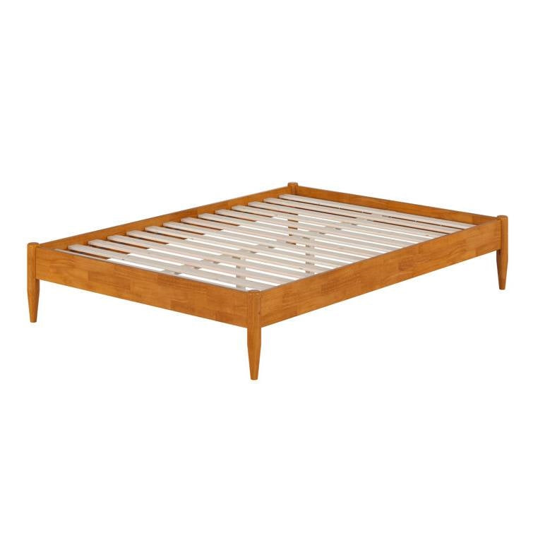 Full size Solid Hardwood Platform Bed Frame in Natural Wood Finish