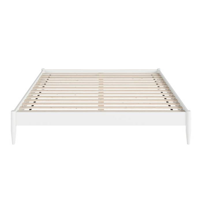 Full Size Solid Hardwood Victorian Style White Platform Bed