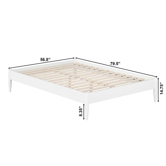 Full Size Solid Hardwood Victorian Style White Platform Bed